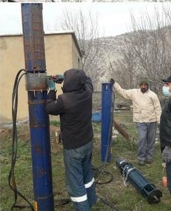 الکتروپمپ شناور ۶۲ کیلووات ایستگاه پمپاژ آسمان آباد تعویض و راه اندازی شد
