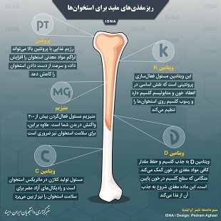 اینفوگرافیک/ ریزمغذی‌های مفید برای استخوان‌ها