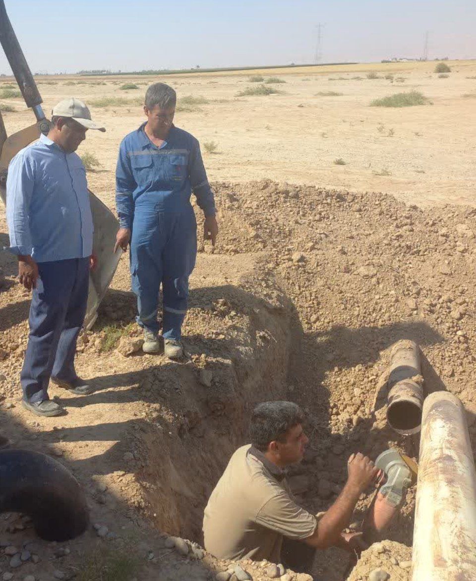 اتمام عملیات اجرای خط انتقال آب چاه‌های دشت محسن آب شهر مهران