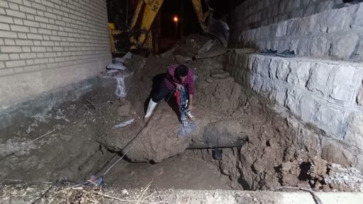 رفع شکستگی خط انتقال آب در سایت پمپاژ سیاهگل ایوان
