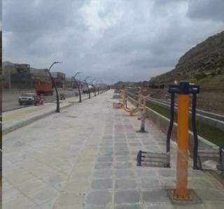پایان عملیات اجرایی موزاییک و سنگ فرش پارک خطی شهر جعفرآباد