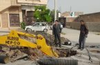 شکستگی خط انتقال فاضلاب خیابان امیر کبیر شهر ایوان بازسازی شد