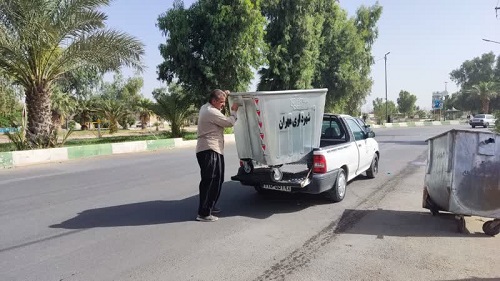 تعویض باکس‌های زباله فرسوده شهر مهران