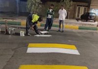 رنگ‌آمیزی سرعتکاه‌ها و خط‌کشی عابر پیاده مقابل مدارس مهران
