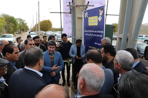  پروژه توسعه و اصلاح شبکه و روشنایی معابر برق شهر آسمان‌آباد کلنگ زنی شد