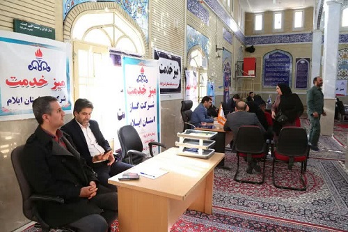 میز خدمت شرکت گاز در مسجد النبی هانیوان شهر ایلام برگزار شد